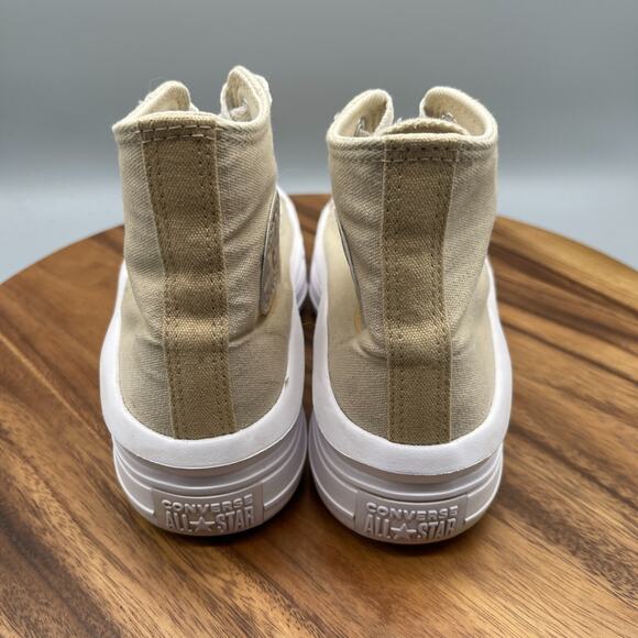 Converse CTAS All Star Lift Shoes Womens 8.5 Tan Canvas Hi Top Platform Sneaker - Picture 4 of 8